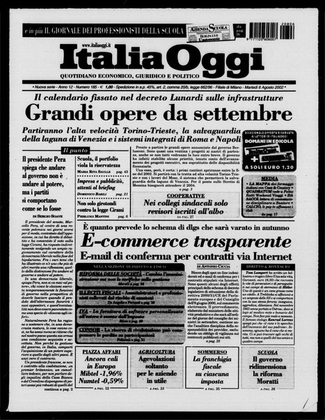 Italia oggi : quotidiano di economia finanza e politica